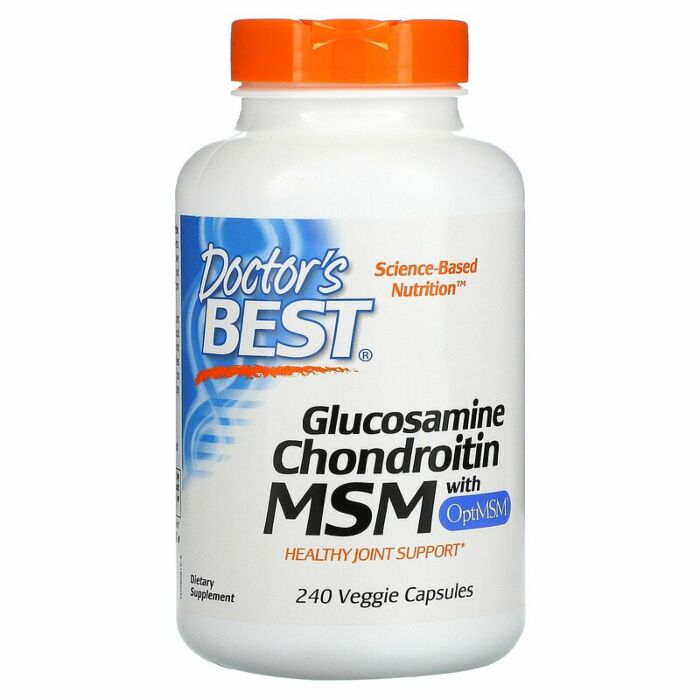 Комплекс для суставов и связок Doctor's Best Glucosamine Chondroitin MSM with OptiMSM, 240 Veggie Caps