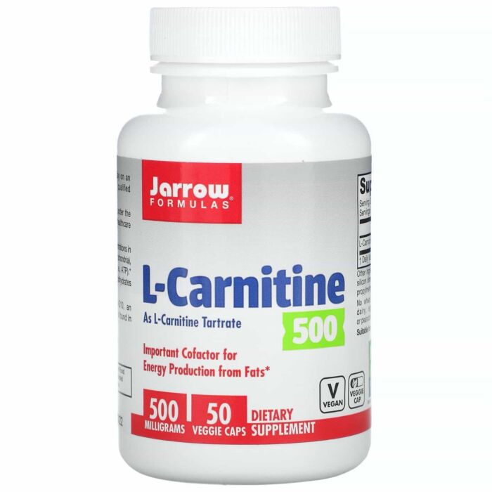 Л-карнітин Jarrow Formulas L-Carnitine, 500 Мг, 50 Вегетаріанських Капсул