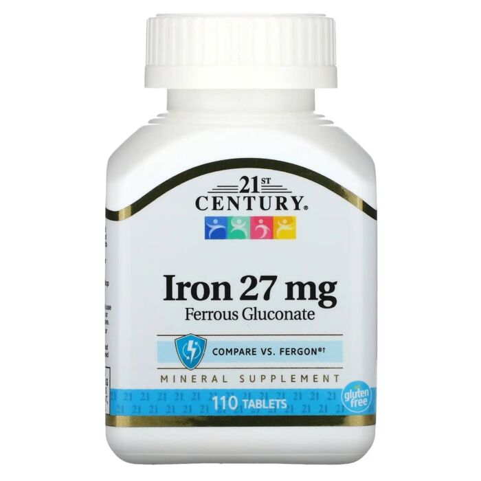 Мінерали 21st Century High-Potency Iron, 27 mg - 110 tabl
