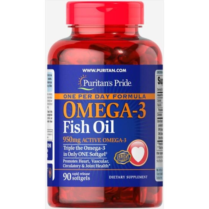 Омега жири Puritans Pride One Per Day Omega-3 Fish Oil 1360 mg. 90 caps.