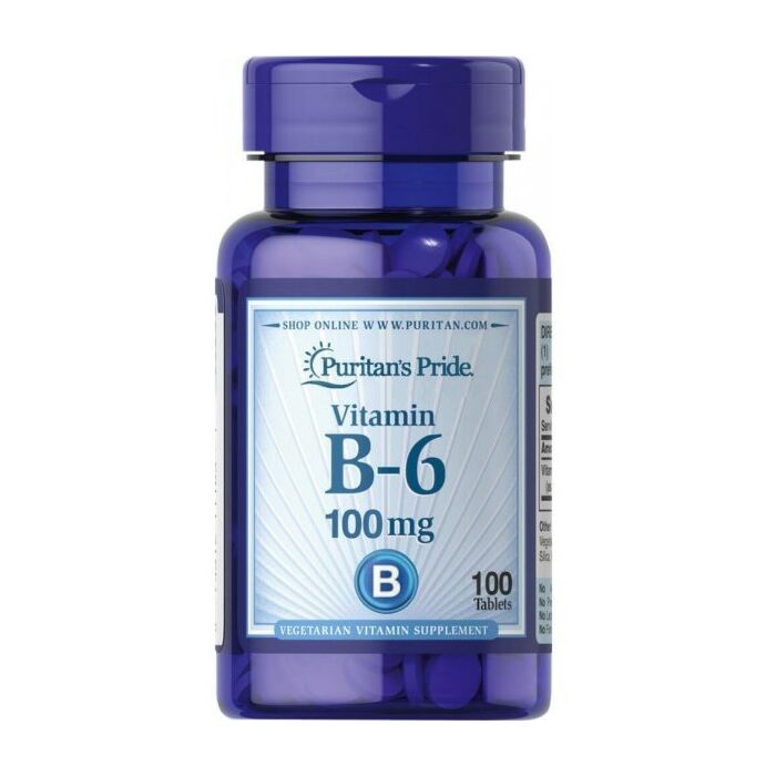 Вітамин B Puritans Pride Vitamin B-6 (Pyridoxine Hydrochloride) 100 mg 100 Tablets