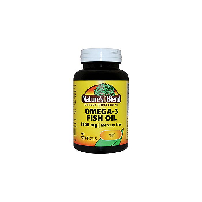 Омега жиры Nature's Blend Omega-3 Fish Oil Extra Strength 1200 mg 90 гелевых капсул
