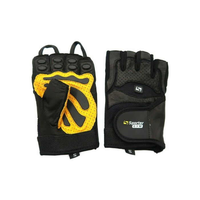 Перчатки Sporter Перчатки Deadlift 558 - черный желтый