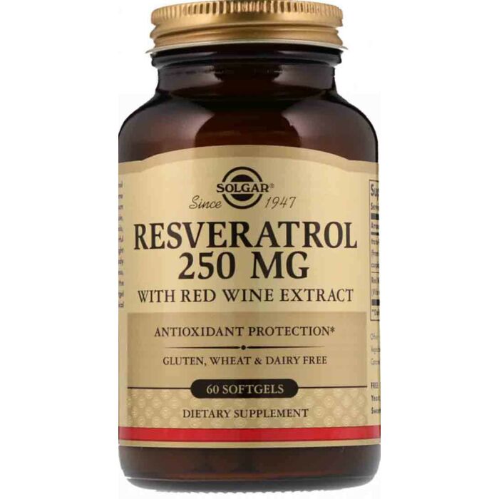 Solgar Resveratrol 250 mg, 60 softgels