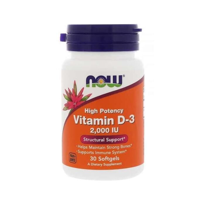 Витамин D NOW D3 2000iu - 30 softgels