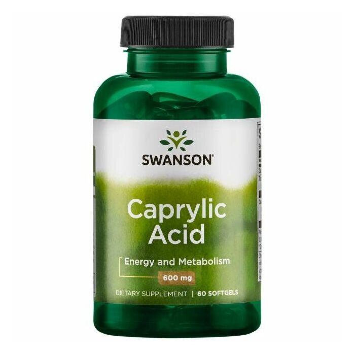 Спеціальна добавка Swanson Каприловая кислота, Caprylic Acid, 600 мг - 60 капсул (exp 04/22)