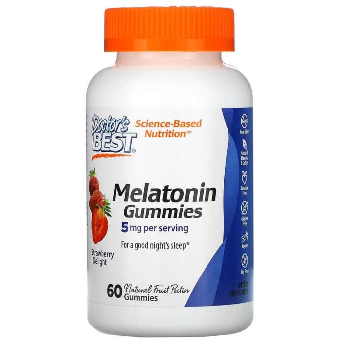 Мелатонін Doctor's Best  Melatonin Gummies, 5 мг, 60 желейных конфет