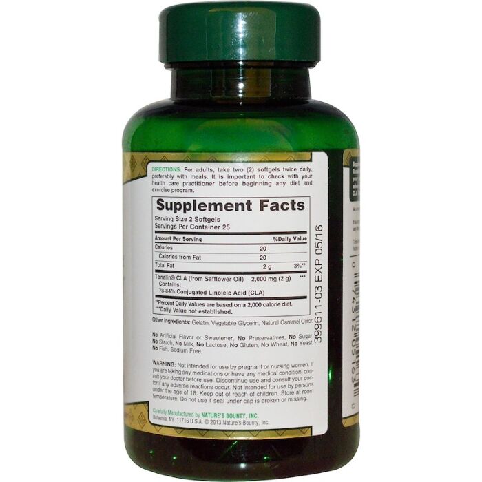 Конъюгированная линолевая кислота Nature's Bounty CLA, Conjugated Linoleic Acid, 1000 mg, 50 Softgels
