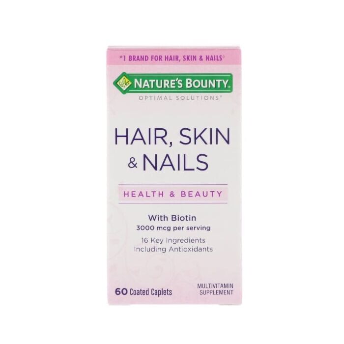 Для волос и ногтей Nature's Bounty Витамины для волос, ногтей и кожи, Hair, Skin & Nails 60 caplets
