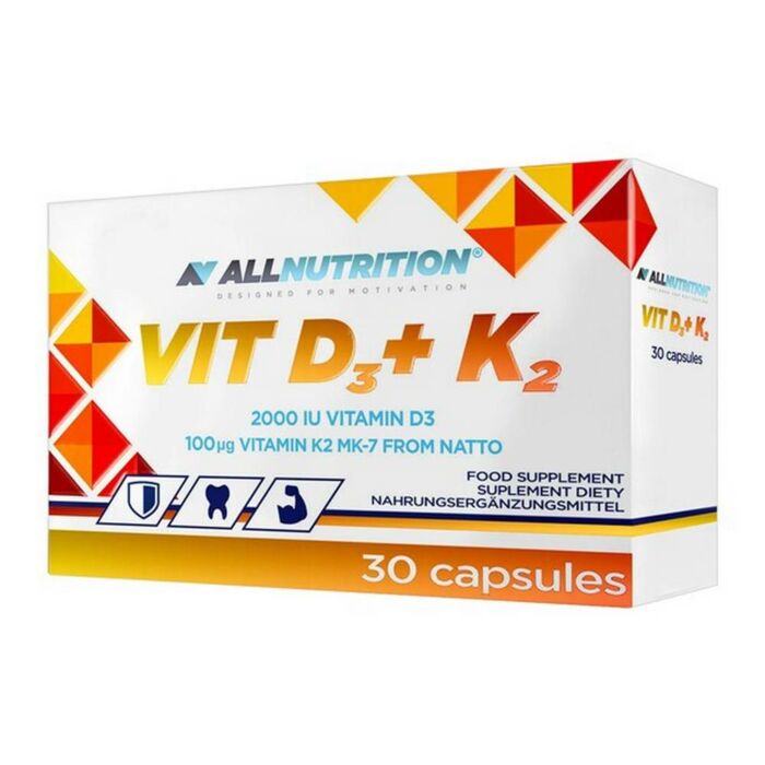 Витамин D, Витамин К-2 AllNutrition Vit D3 K2 - 30 caps (exp 11/22)