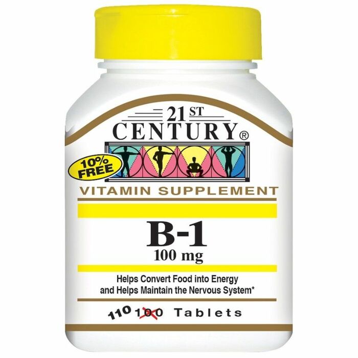 Витамин B 21st Century Тиамин, Vitamin B-1 100 мг, 110 табл.