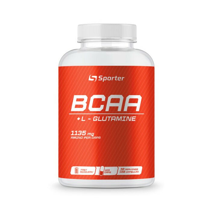 Аминокислота, БЦАА, Глютамин Sporter BCAA+L-Glutamine - 180 caps