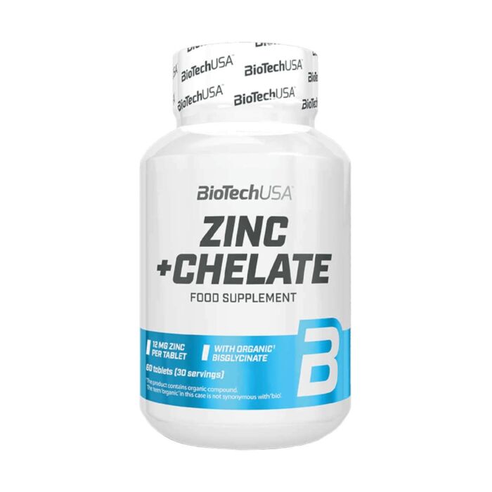 Цинк BioTech USA Zinc + Chelate 60 таблеток (EXP 23/11/23)