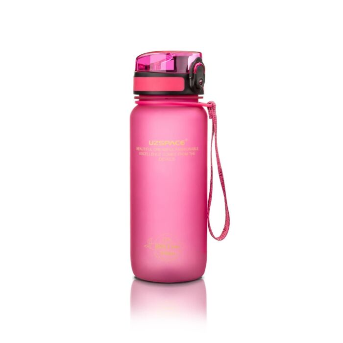 Пляшка для води Uzspace Бутылка для воды в зал Uzspace 650 мл розовая