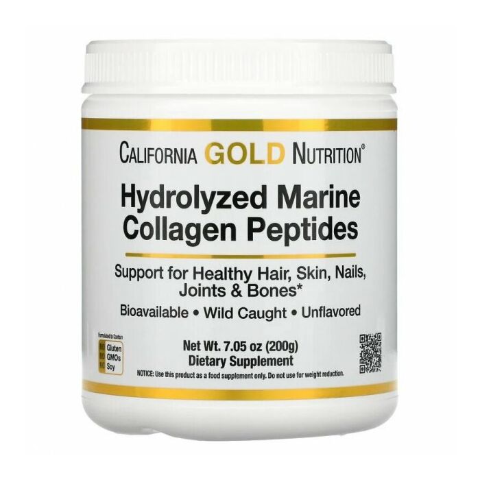 Коллаген California Gold Nutrition Hydrolyzed Marine Collagen Peptides 200g
