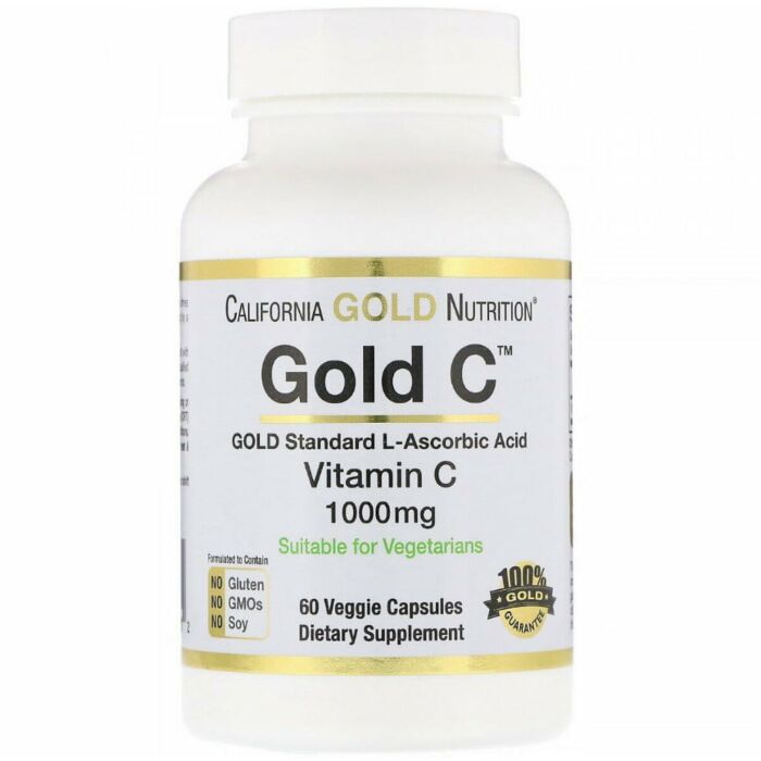 Витамин С  Витамин C, California Gold Nutrition, 1000 мг, 60 растительных капсул