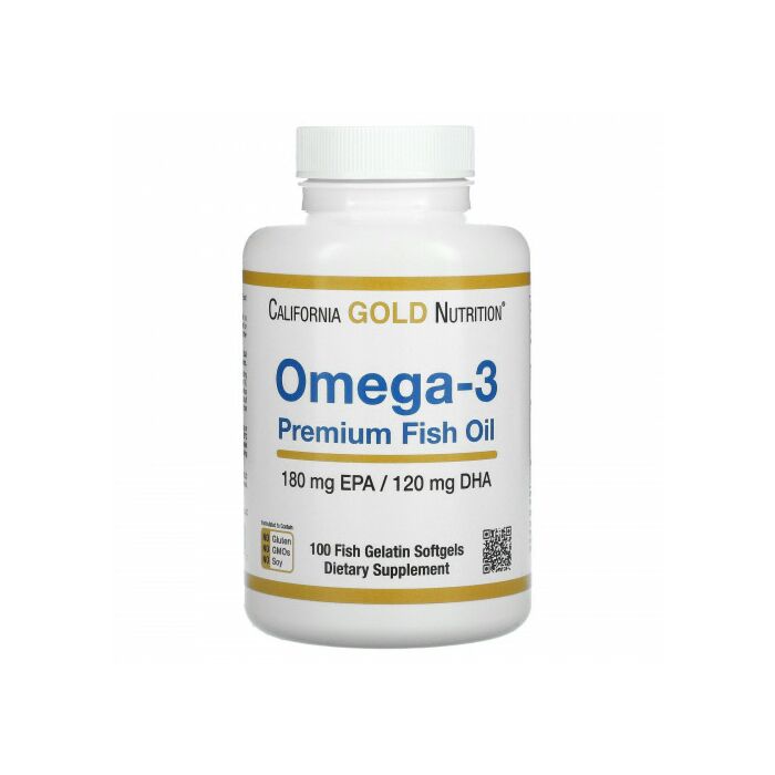 Омега жиры California Gold Nutrition OMEGA-3 PREMIUM FISH OIL - 100 FISH GELATIN SOFTGELS
