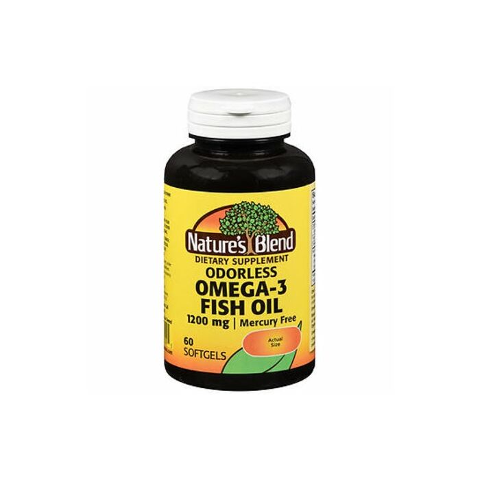 Омега жири Nature's Blend Omega-3 Fish Oil Extra Strength 1200 mg 60 гелевых капсул