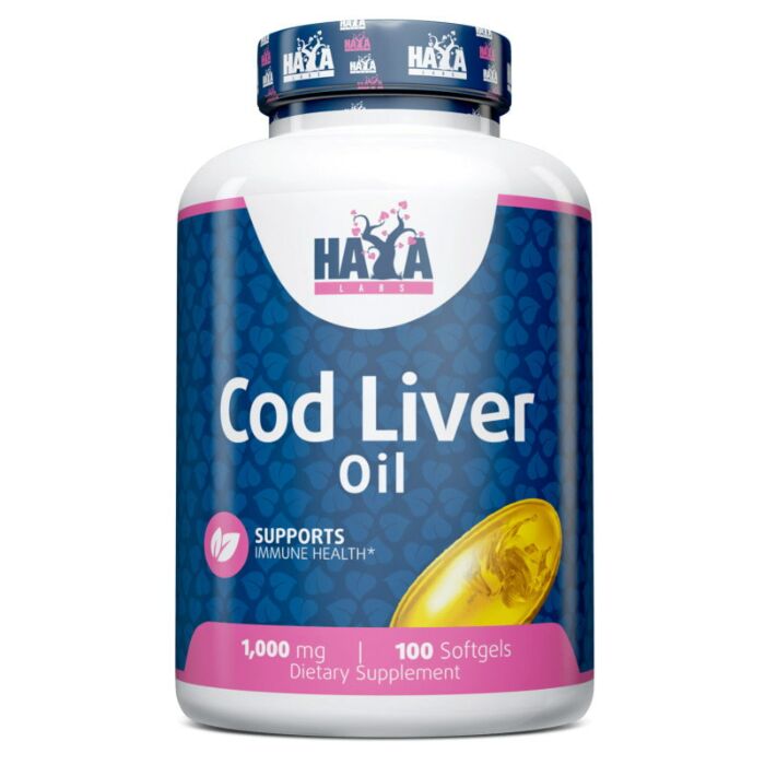 Омега жиры Haya Labs Cod Liver Oil 1000 mg - 100 softgels
