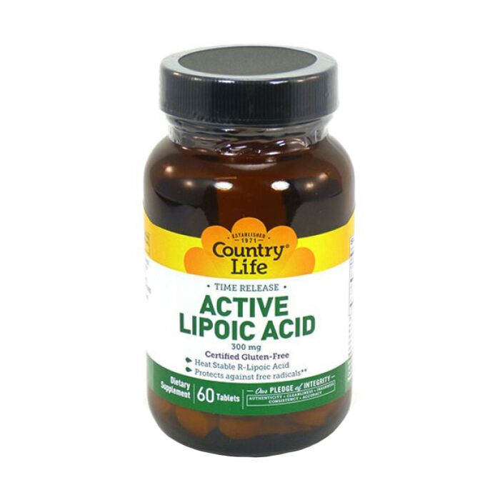 Антиоксиданты Country Life Active Lipoid Acid 300 мг 60 табл