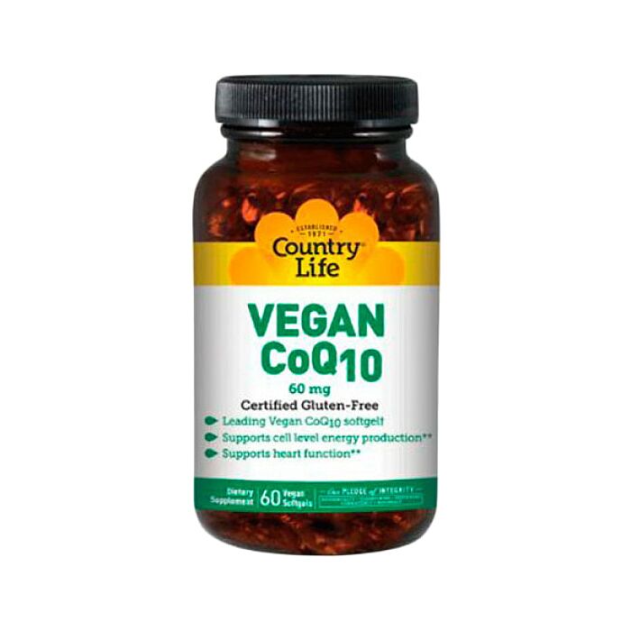 Антиоксиданты Country Life Vegan CoQ10, 60 мг 60 капс