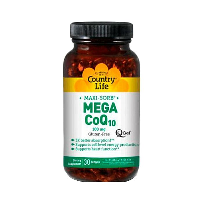 Антиоксиданти Country Life Mega CoQ10 100 мг 30 капс