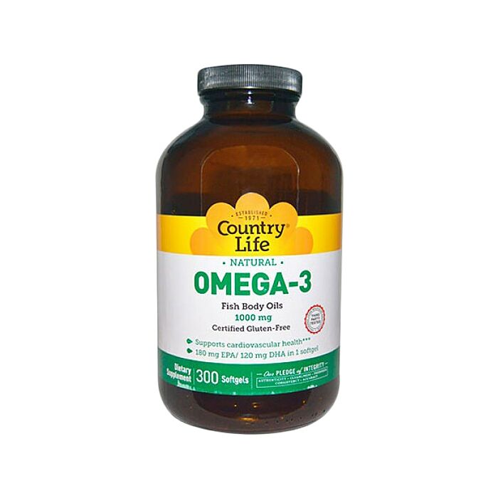 Омега жиры Country Life Omega-3 1000 мг 300 капс