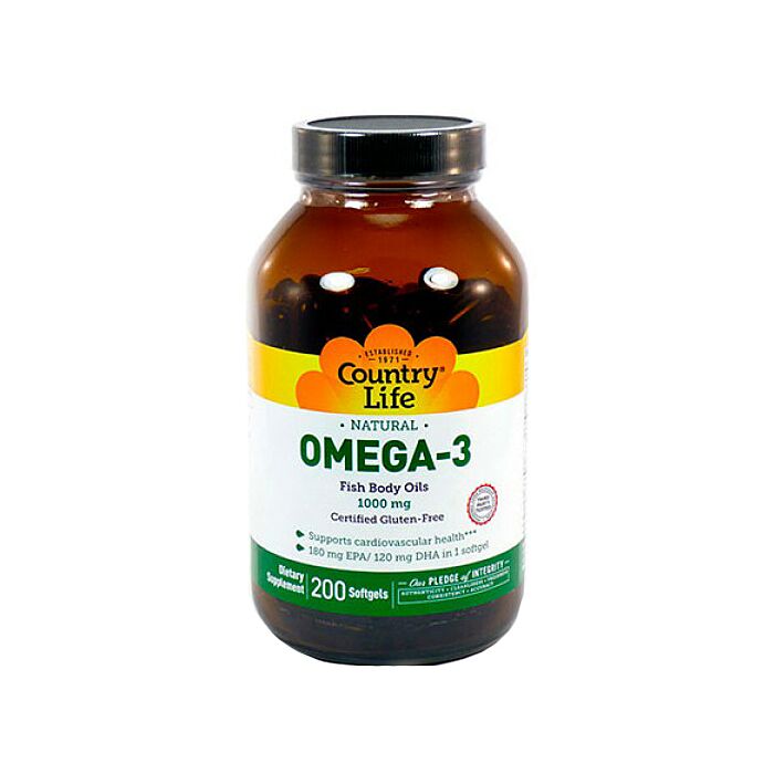Омега жири Country Life Omega-3 (Омега-3 рыбий жир) 1000 мг 200 капс