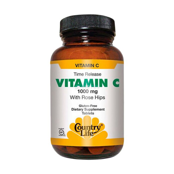 Витамин С Country Life Vitamin C 1000 мг with Rose Hips 90 табл