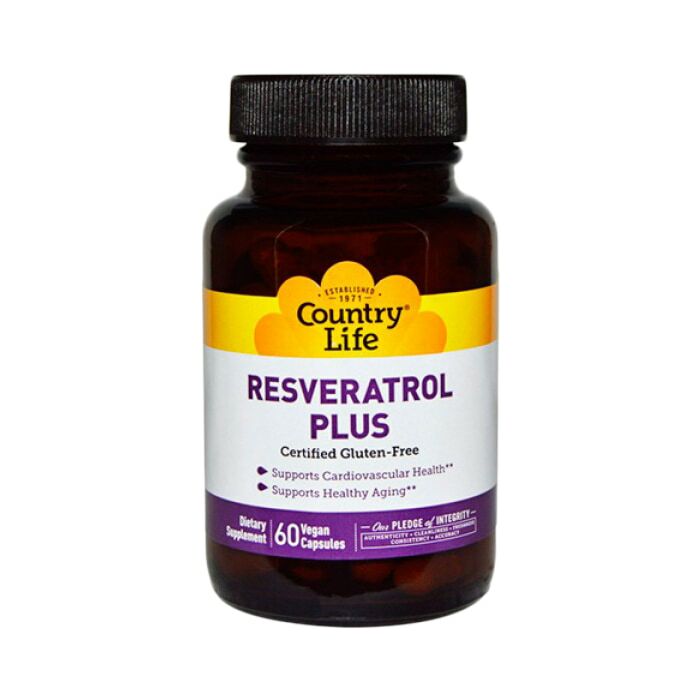 Антиоксиданты Country Life Resveratrol Plus 60 капс