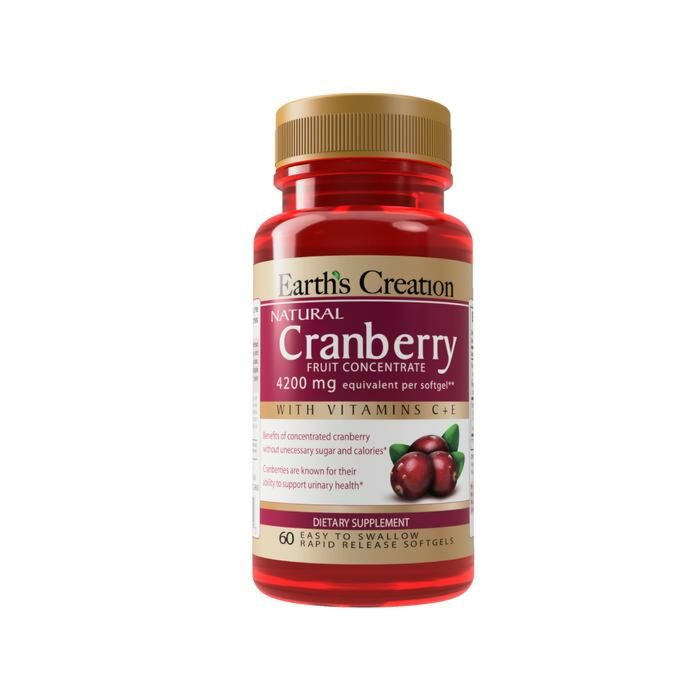 Для підвищення імунітету Earth's Creation Cranberry 4200mg(Fruit Concentrate) - 60 софт гель