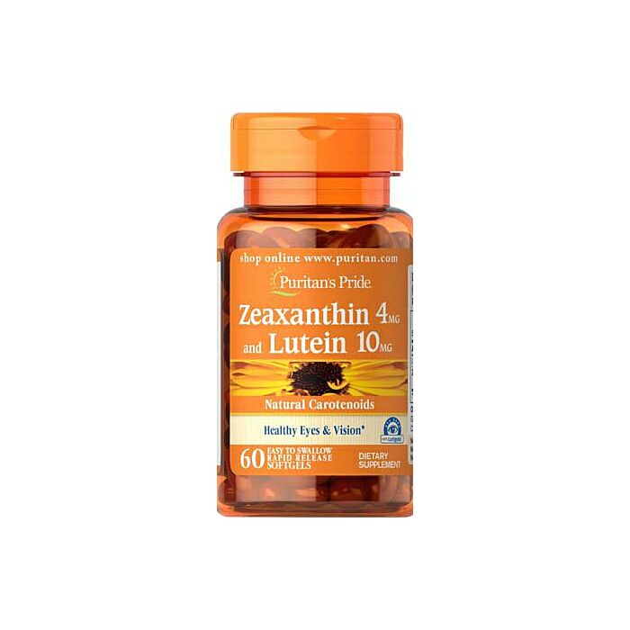 Puritans Pride Zeaxanthin 4mg with Lutein 10mg 60 Softgels