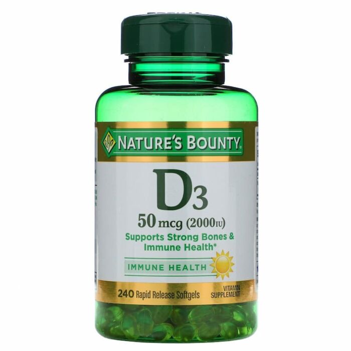 Вітамин D Nature's Bounty Vitamin D3 50 mcg (2000IU) 240 softgels (Exp 09/23)