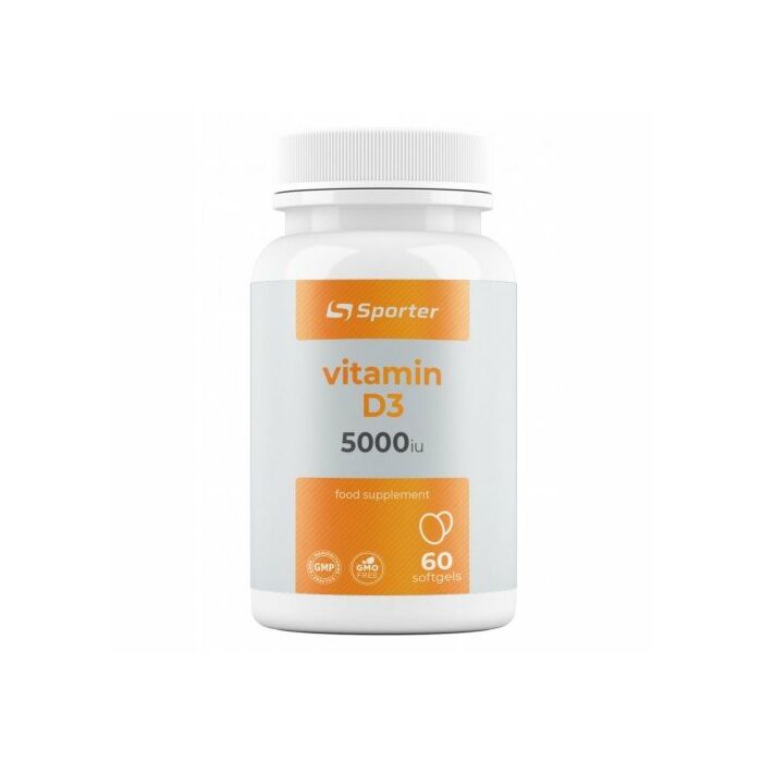 Вітамин D Sporter Vitamin D3, 5000 ME - 60 softgels (EXP 10/23)