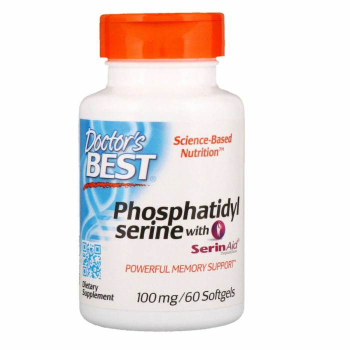 Для поддержки нервной системы Doctor's Best Phosphatidylserine with SerinAid, 100 мг, 60 желатиновых капсул