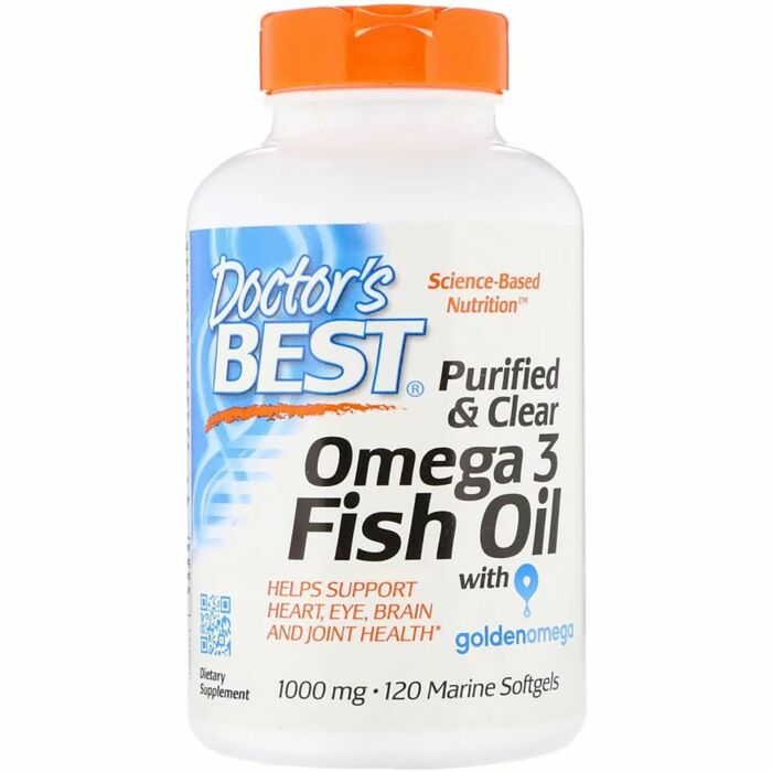 Омега жири Doctor's Best  Omega 3 Fish Oil with Goldenomega, 1000 мг, 120 капсул