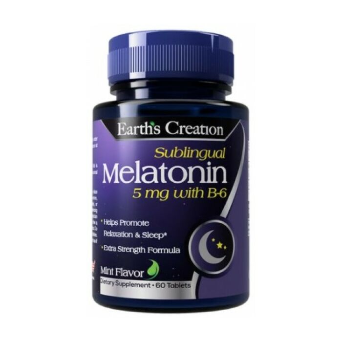 Добавка для здорового сна Earth's Creation Melatonin 20 mg (Sublingual) - 60 таб - Mint