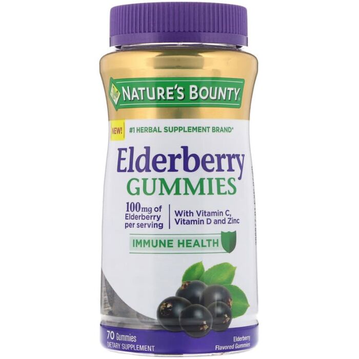 Для укрепления иммунитета Nature's Bounty Elderberry 100 mg 70 Gummies