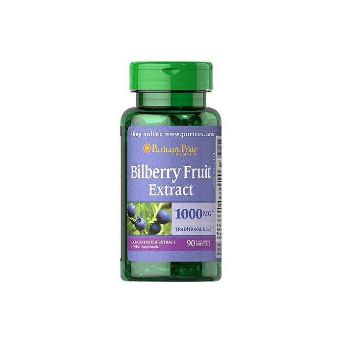 Для зрения Puritans Pride Bilberry 4:1 Extract 1000 mg 90 softgels