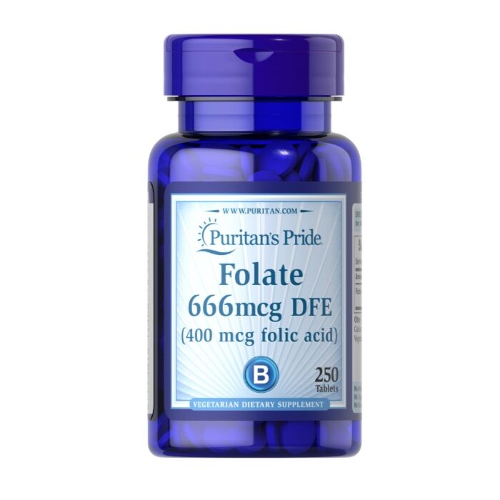 Витамин B Puritans Pride Folate 666 mcg DFE (Folic Acid 400 mcg) 250 tablets