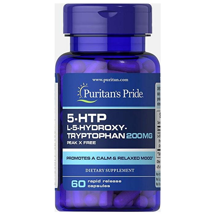 Для поддержки нервной системы Puritans Pride 5-HTP 200 mg (Griffonia Simplicifolia) 60 caps