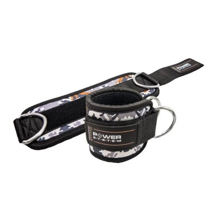 Манжети (реміні) для тяги Power System Манжеты на лодыжку Ankle Strap Camo PS-3470 Grey/Black