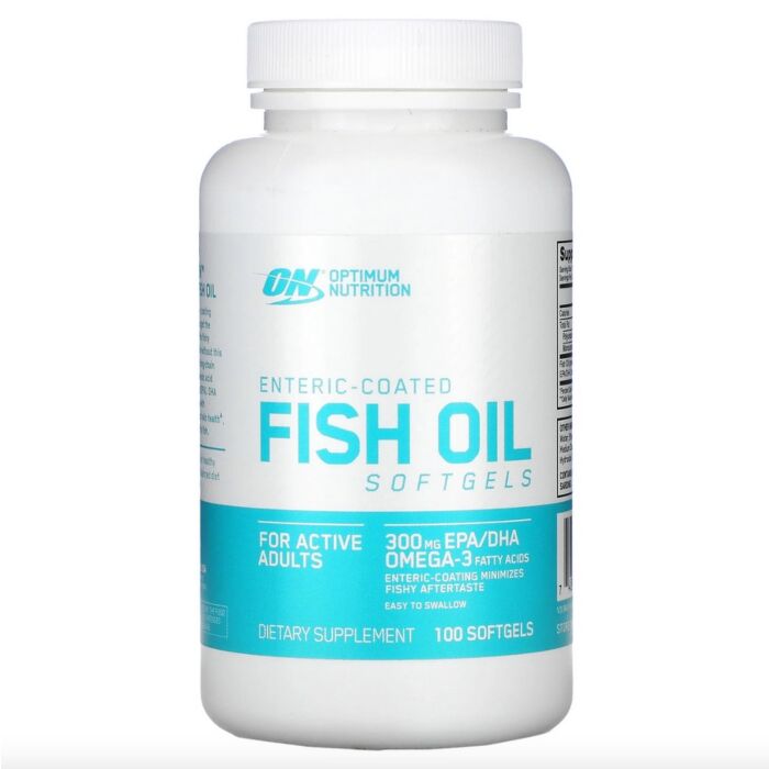 Омега жири Optimum Nutrition Enteric Coated Fish Oil Softgels 100 гелевих капсул