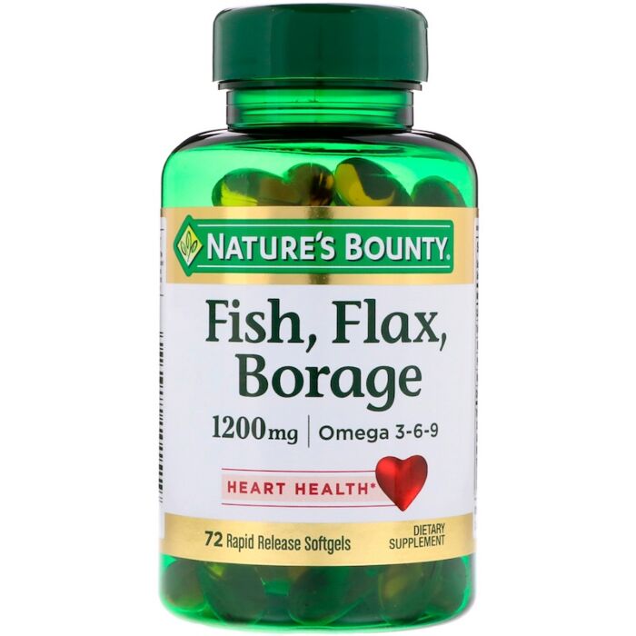 Омега жиры Nature's Bounty Fish Flax Borage Omega 3-6-9 - 72 softgels