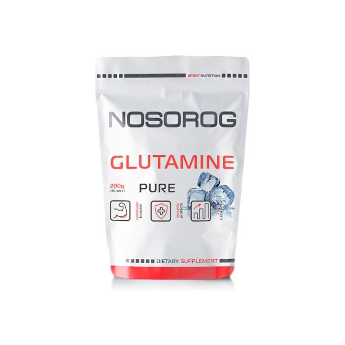 Глютамин Nosorog Glutamine Powder натуральный, 200 гр