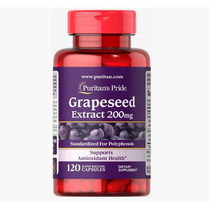 Антиоксиданти Puritans Pride Grape seed extract 200 mg 120 caps