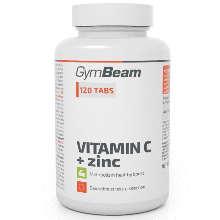 Для укрепления иммунитета GymBeam Vitamin C + Zinc 120 tabs