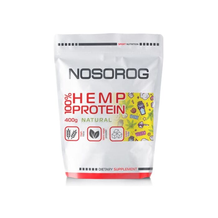 Протеїн рослинного походження Nosorog Hemp Protein натуральний, 400 гр