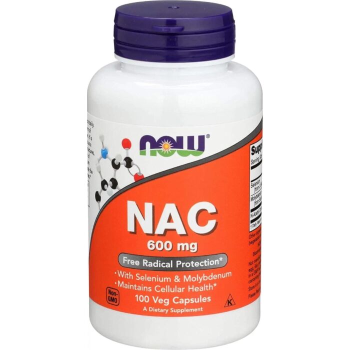 Амінокислота NOW NAC (N-Acetyl Cysteine) 600mg, 100 Veg Capsulses