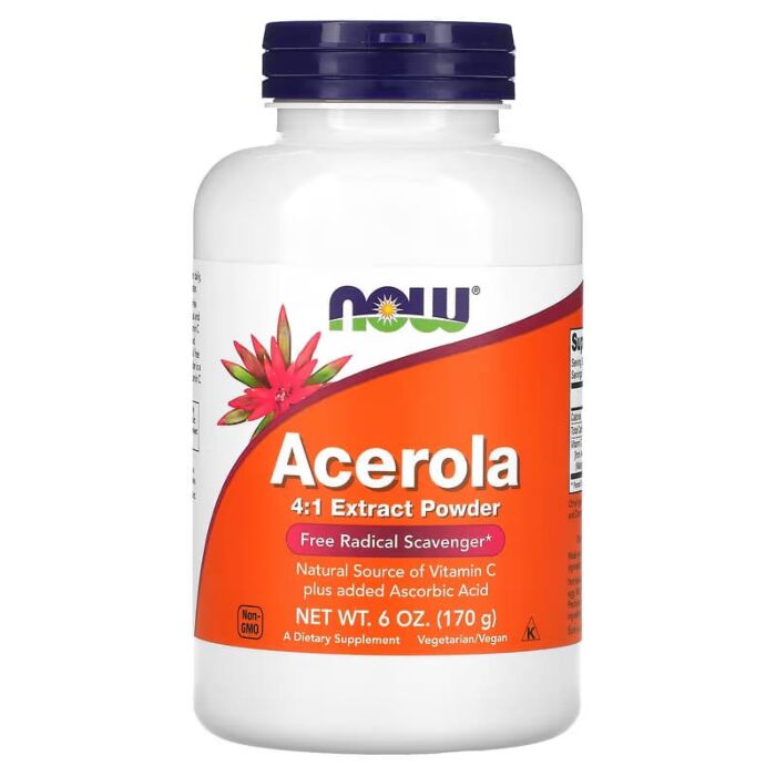 Витамин С NOW Acerola 4:1 Concentrate Powder, 170g